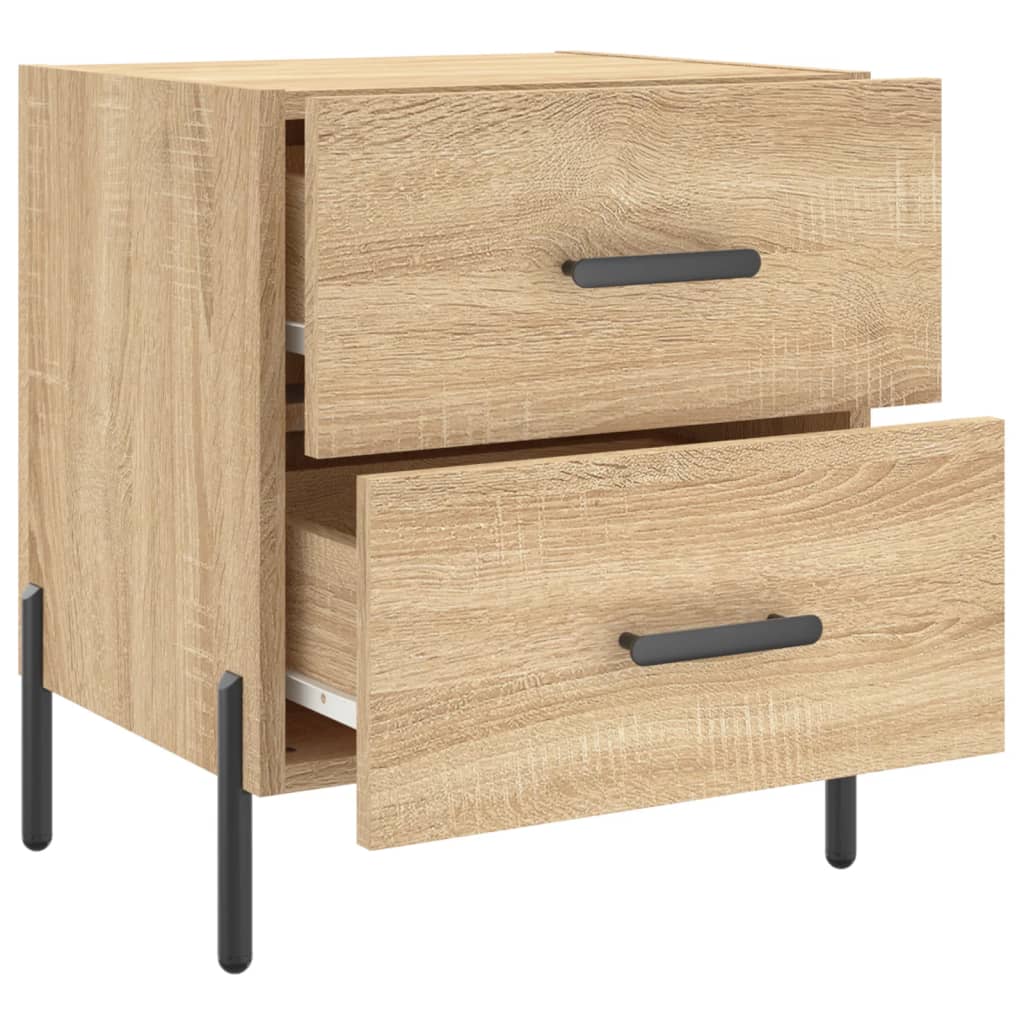 sengebord 40x35x47,5 cm konstrueret træ sonoma-eg