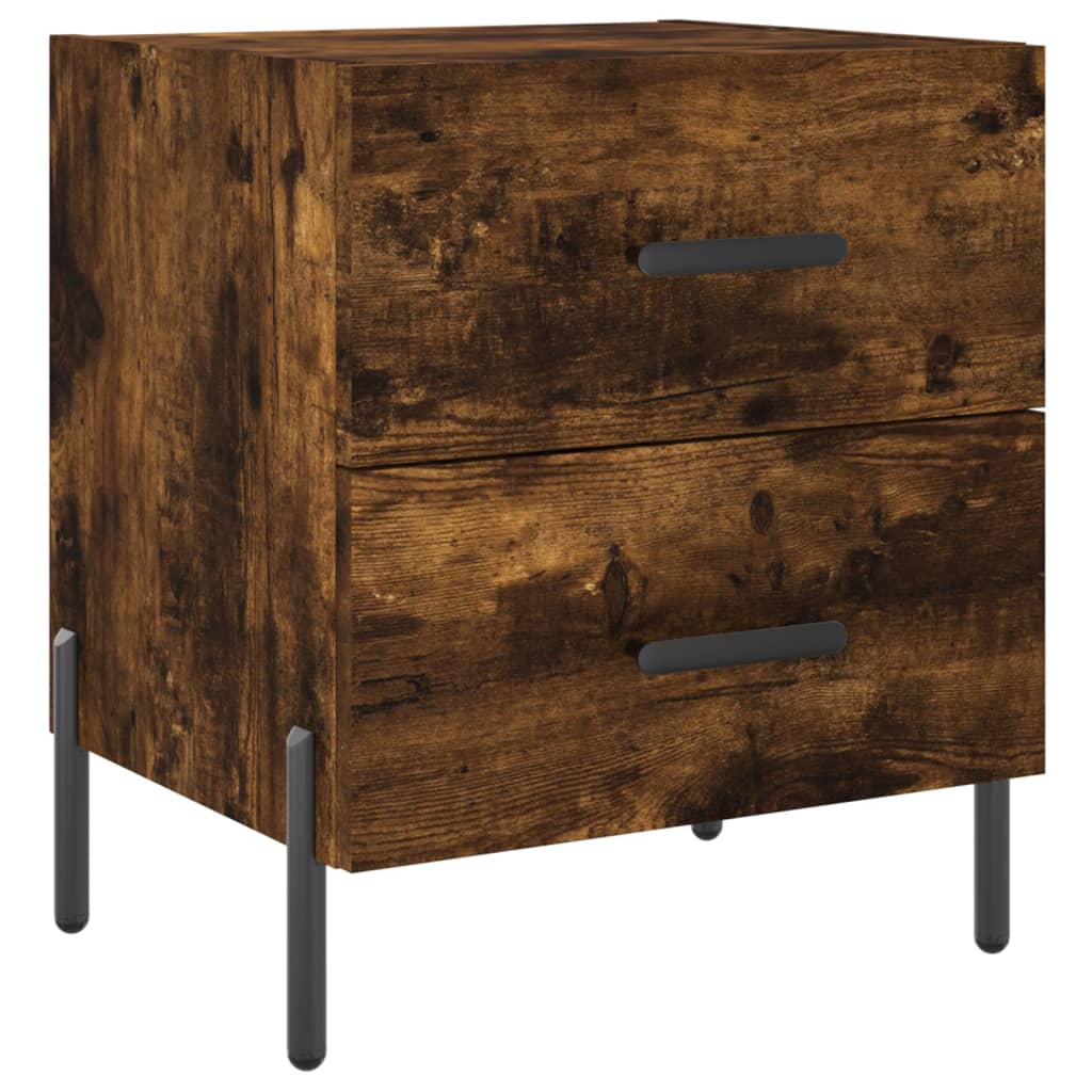 sengebord 40x35x47,5 cm konstrueret træ røget egetræ