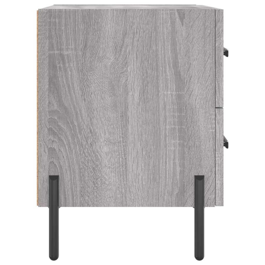 sengebord 40x35x47,5 cm konstrueret træ grå sonoma-eg