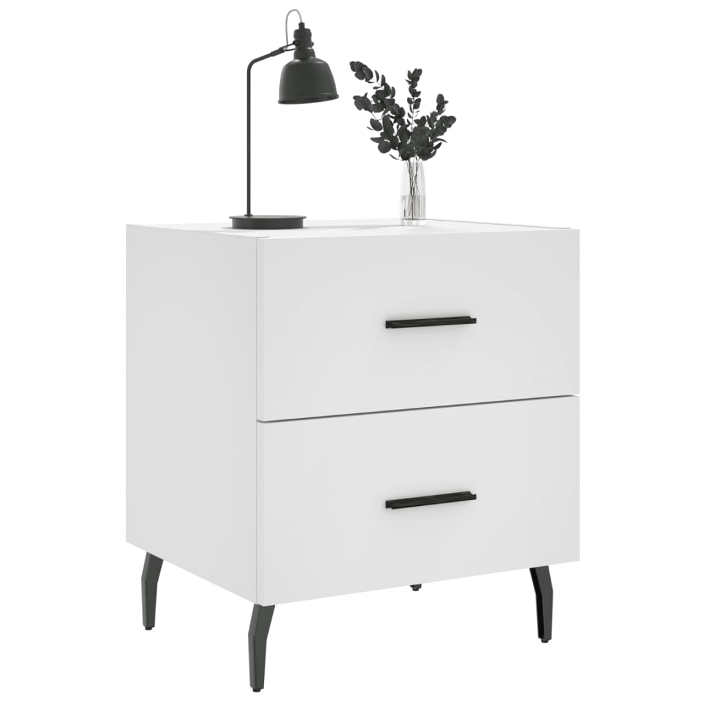 sengebord 40x35x47,5 cm konstrueret træ hvid