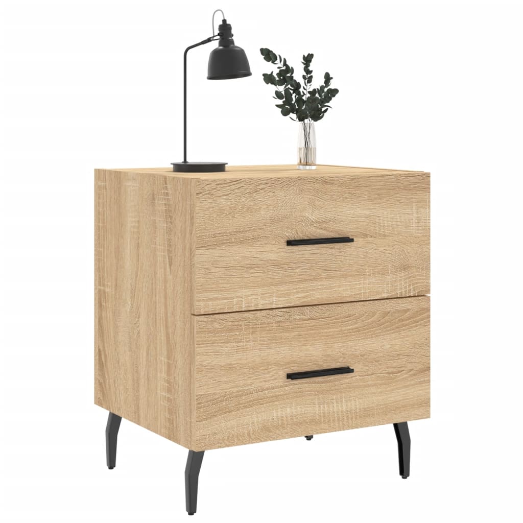sengebord 40x35x47,5 cm konstrueret træ sonoma-eg
