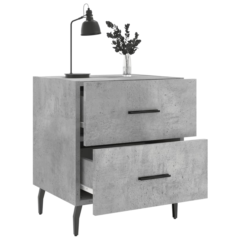 sengebord 40x35x47,5 cm konstrueret træ betongrå