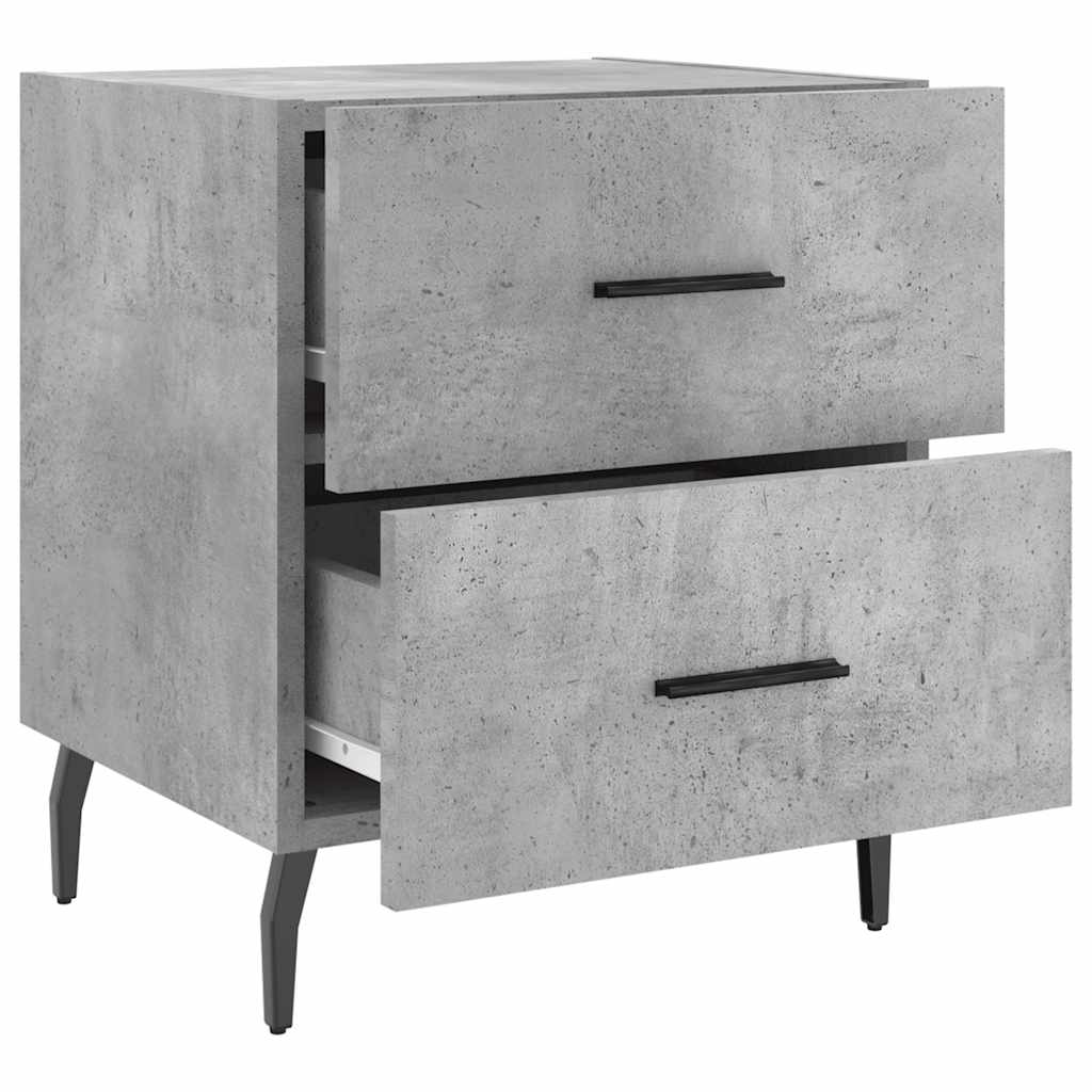 sengeborde 2 stk. 40x35x47,5 cm konstrueret træ betongrå