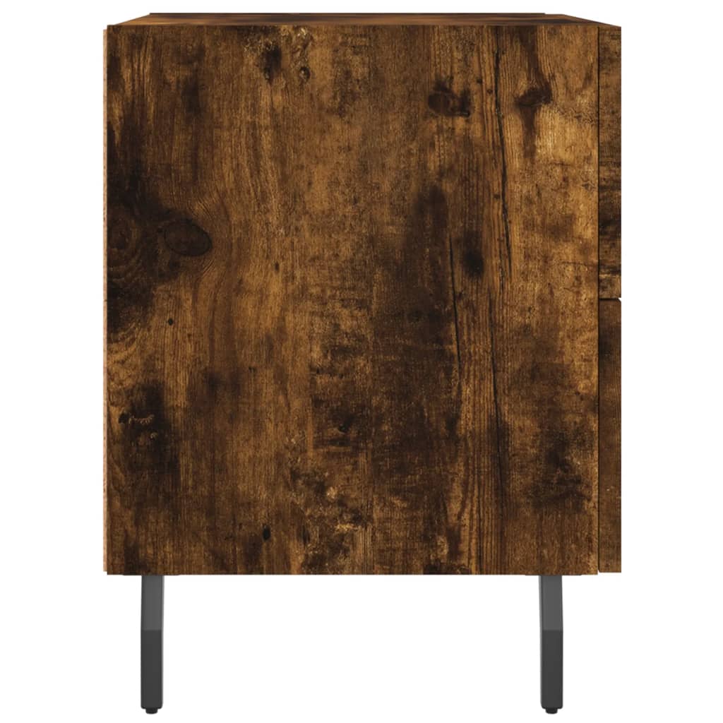 sengebord 40x35x47,5 cm konstrueret træ røget egetræ