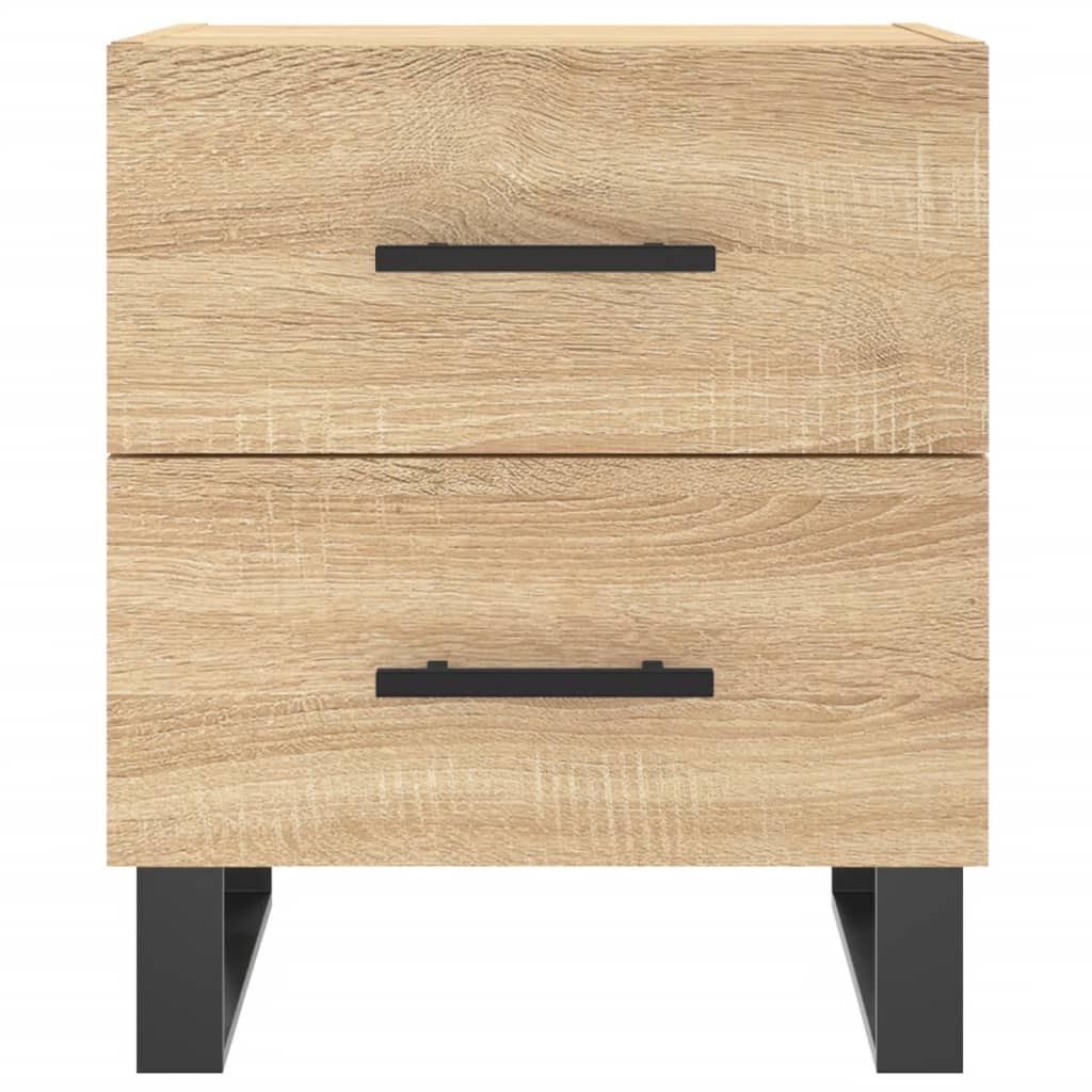 sengeborde 2 stk. 40x35x47,5 cm konstrueret træ sonoma-eg
