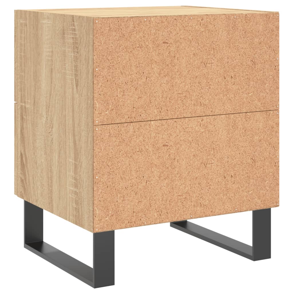 sengeborde 2 stk. 40x35x47,5 cm konstrueret træ sonoma-eg