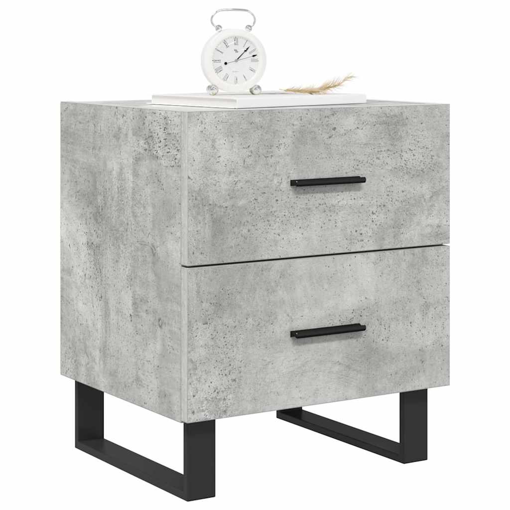 sengeborde 2 stk. 40x35x47,5 cm konstrueret træ betongrå