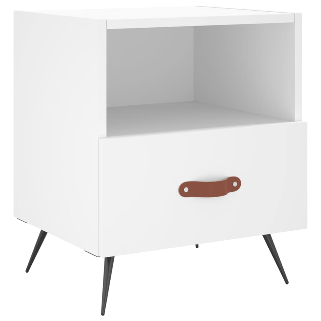sengebord 40x35x47,5 cm konstrueret træ hvid