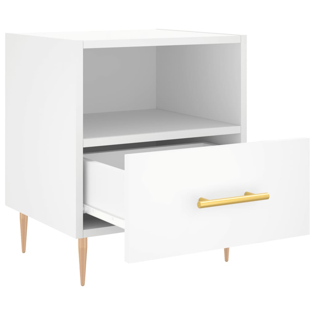 sengeborde 2 stk. 40x35x47,5 cm konstrueret træ hvid