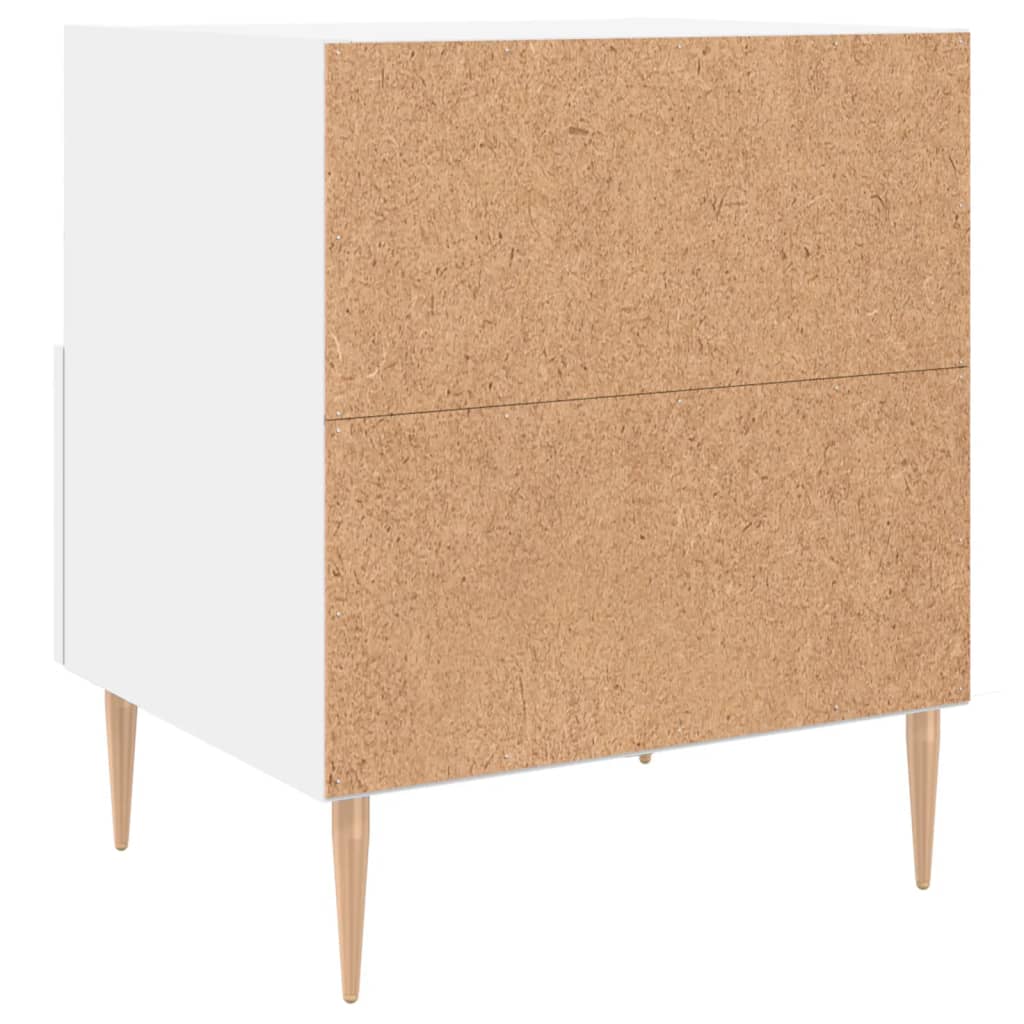 sengeborde 2 stk. 40x35x47,5 cm konstrueret træ hvid