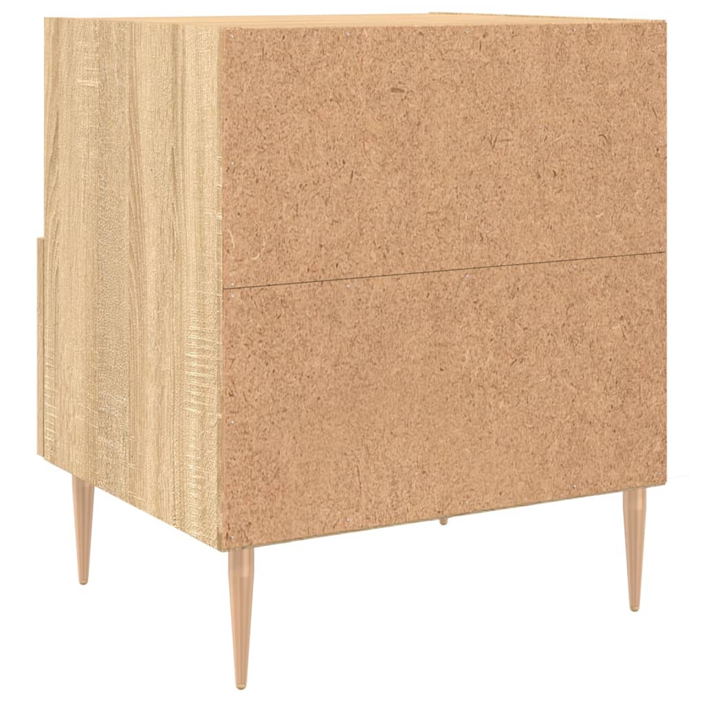 sengeborde 2 stk. 40x35x47,5 cm konstrueret træ sonoma-eg