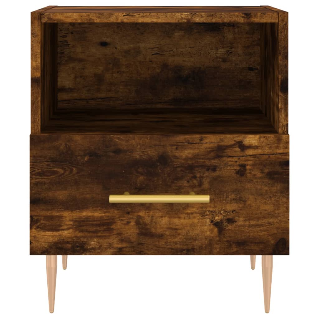 sengebord 40x35x47,5 cm konstrueret træ røget egetræ