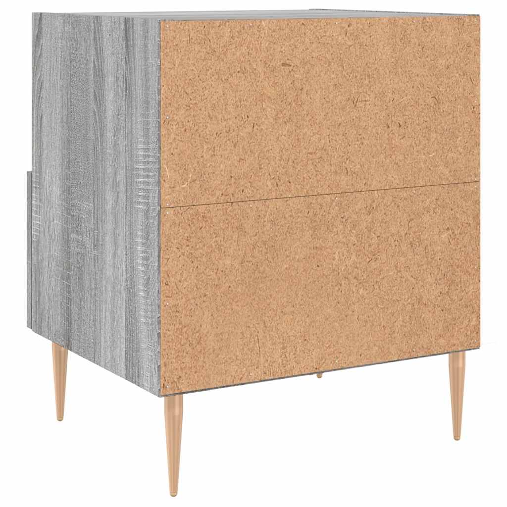 sengeborde 2 stk. 40x35x47,5 cm konstrueret træ grå sonoma-eg