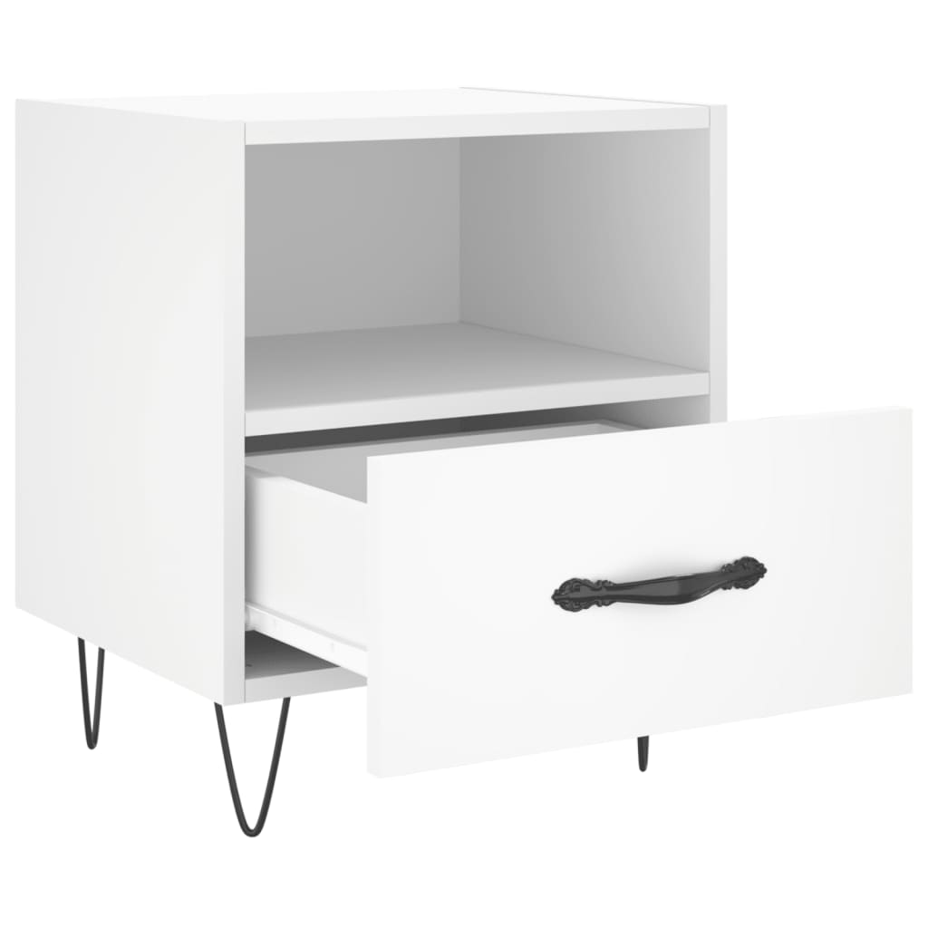 sengebord 40x35x47,5 cm konstrueret træ hvid