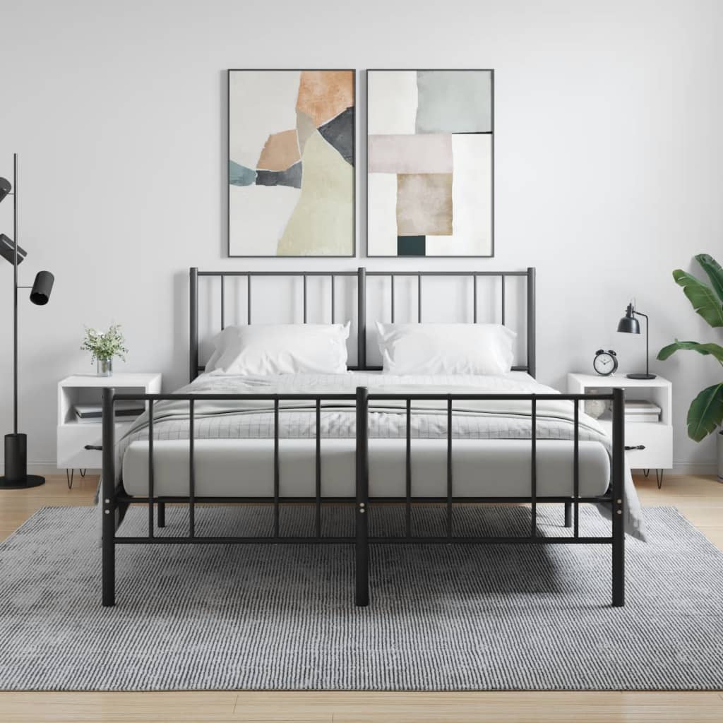 sengeborde 2 stk. 40x35x47,5 cm konstrueret træ hvid højglans