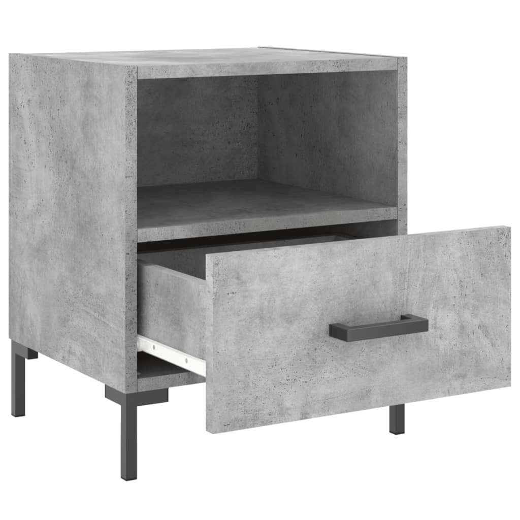 sengeborde 2 stk. 40x35x47,5 cm konstrueret træ betongrå