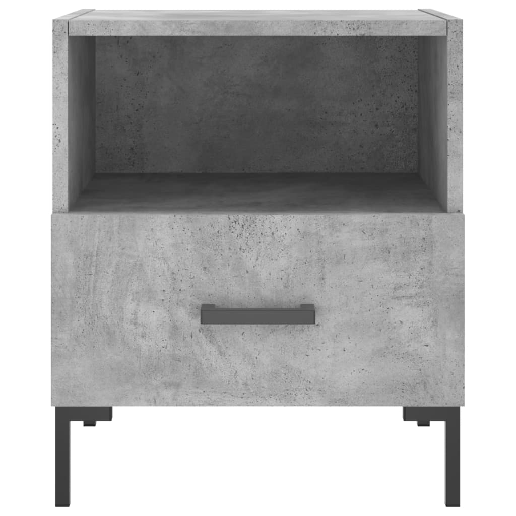 sengeborde 2 stk. 40x35x47,5 cm konstrueret træ betongrå