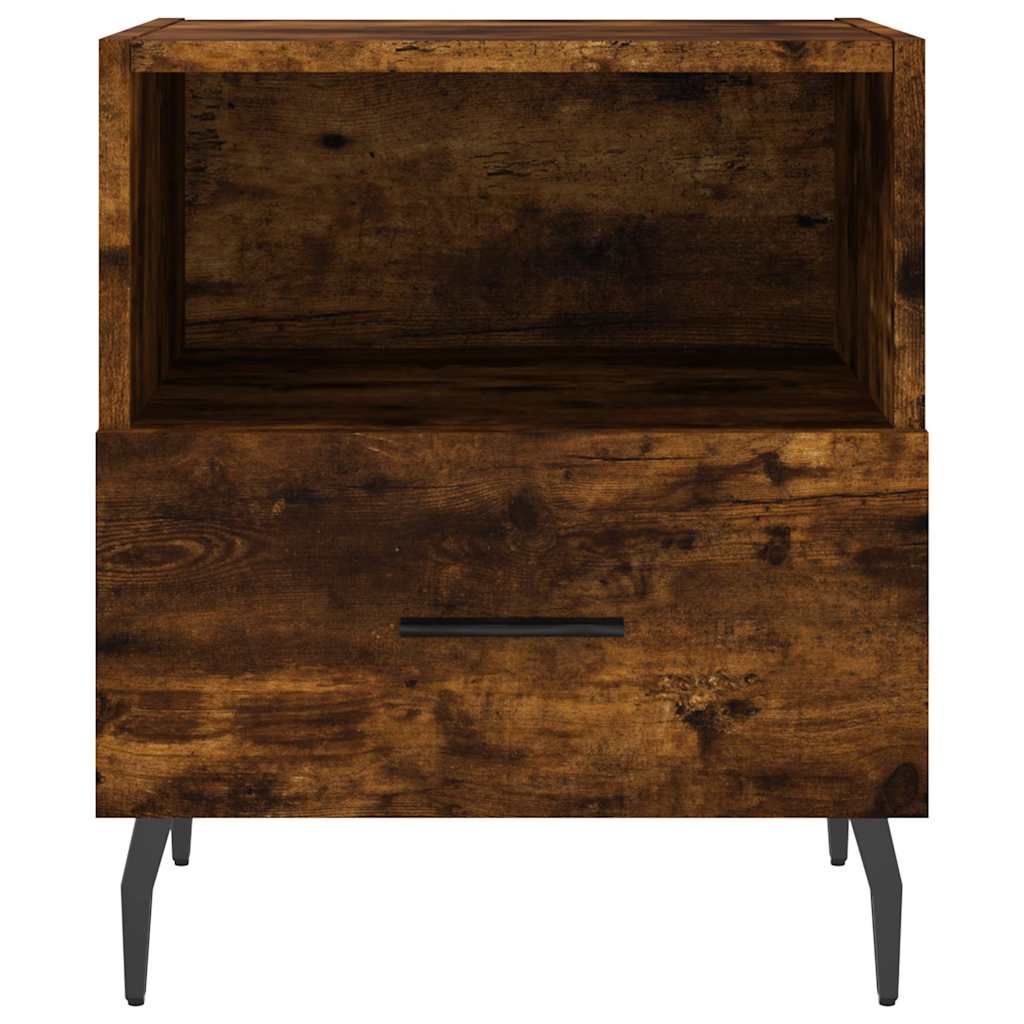 sengeborde 2 stk. 40x35x47,5 cm konstrueret træ røget egetræ