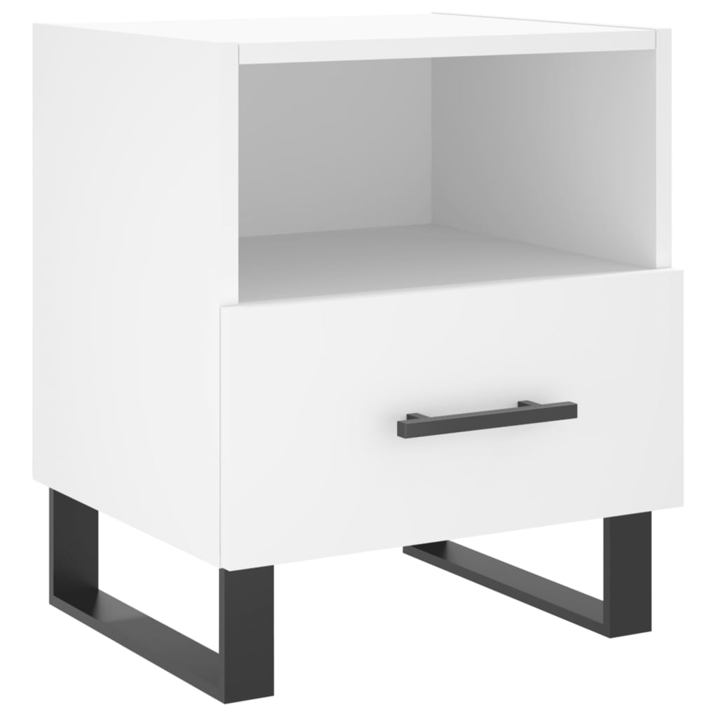 sengebord 40x35x47,5 cm konstrueret træ hvid