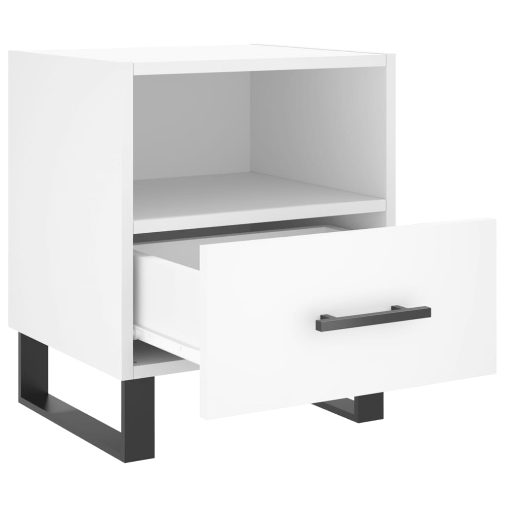 sengebord 40x35x47,5 cm konstrueret træ hvid