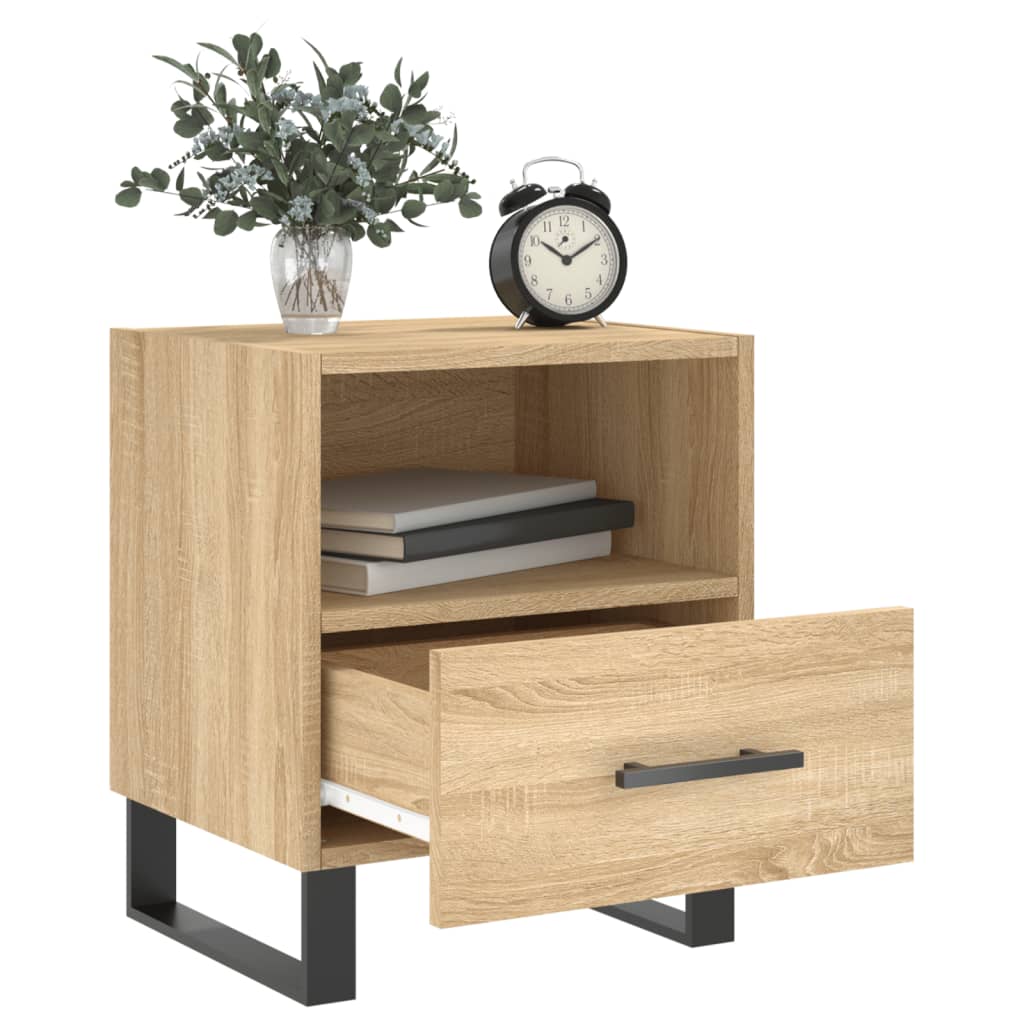 sengebord 40x35x47,5 cm konstrueret træ sonoma-eg