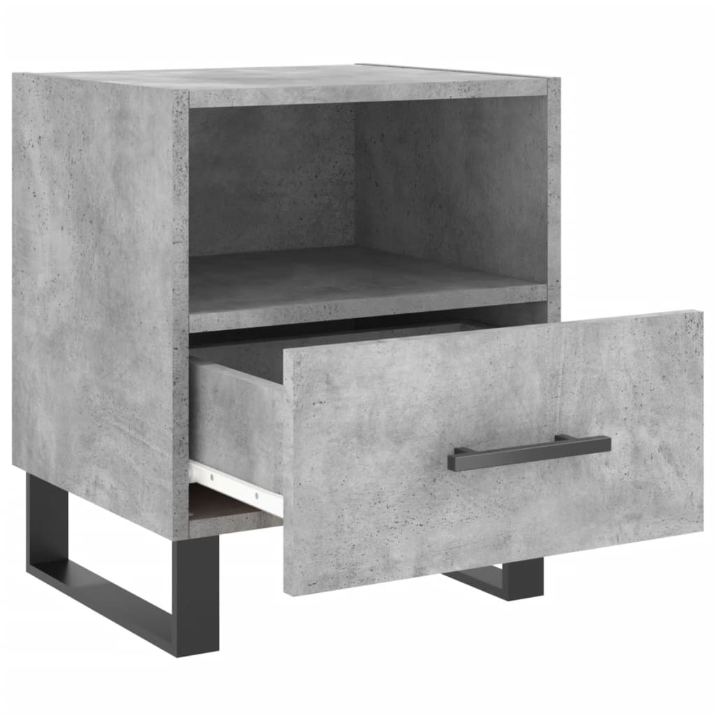 sengebord 40x35x47,5 cm konstrueret træ betongrå