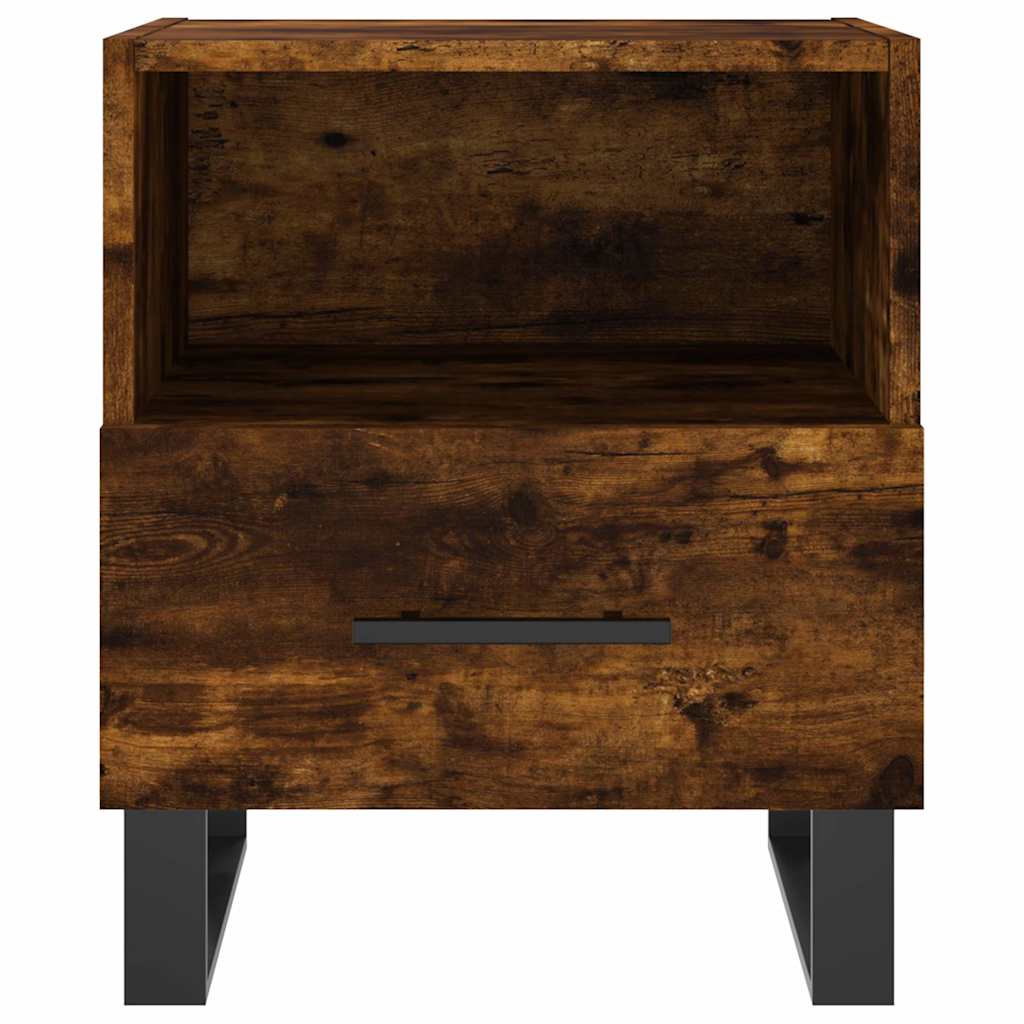 sengeborde 2 stk. 40x35x47,5 cm konstrueret træ røget egetræ