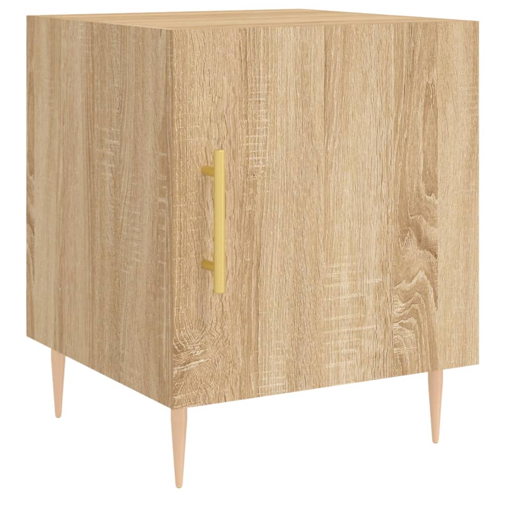 sengeborde 2 stk. 40x40x50 cm konstrueret træ sonoma-eg