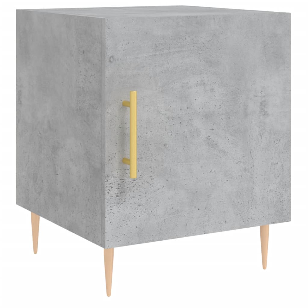 sengeborde 2 stk. 40x40x50 cm konstrueret træ betongrå