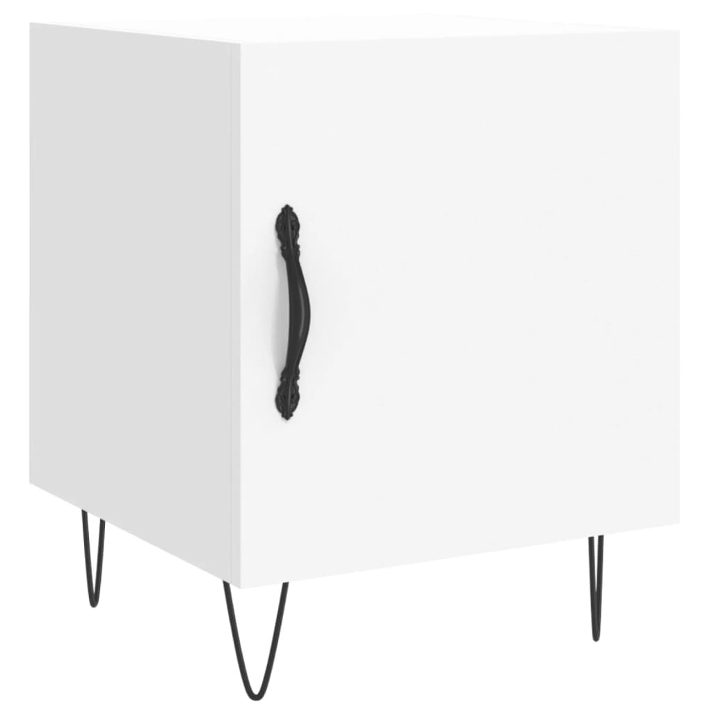 sengebord 40x40x50 cm konstrueret træ hvid