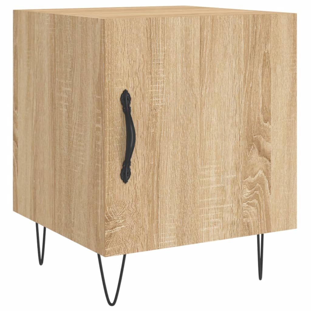 sengeborde 2 stk. 40x40x50 cm konstrueret træ sonoma-eg
