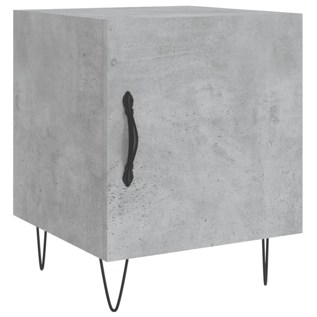 sengeborde 2 stk. 40x40x50 cm konstrueret træ betongrå