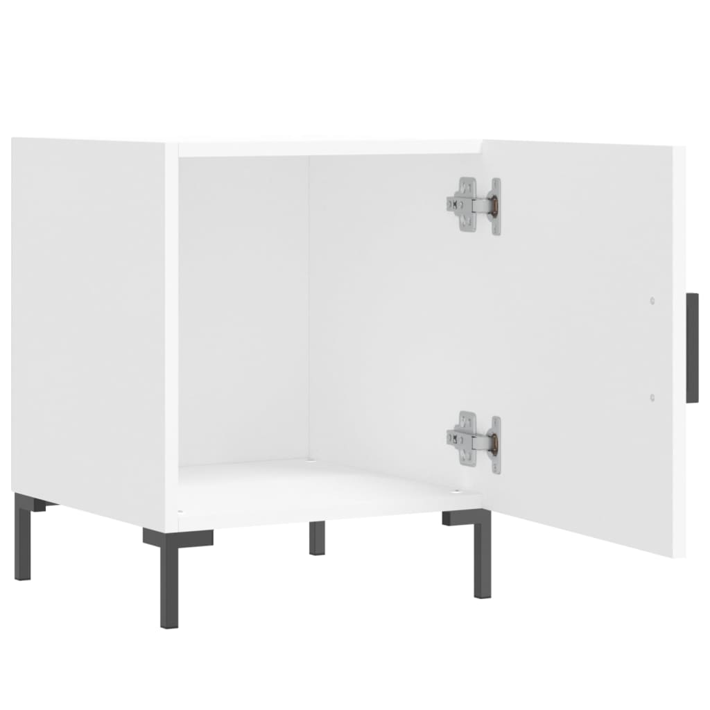 sengeborde 2 stk. 40x40x50 cm konstrueret træ hvid