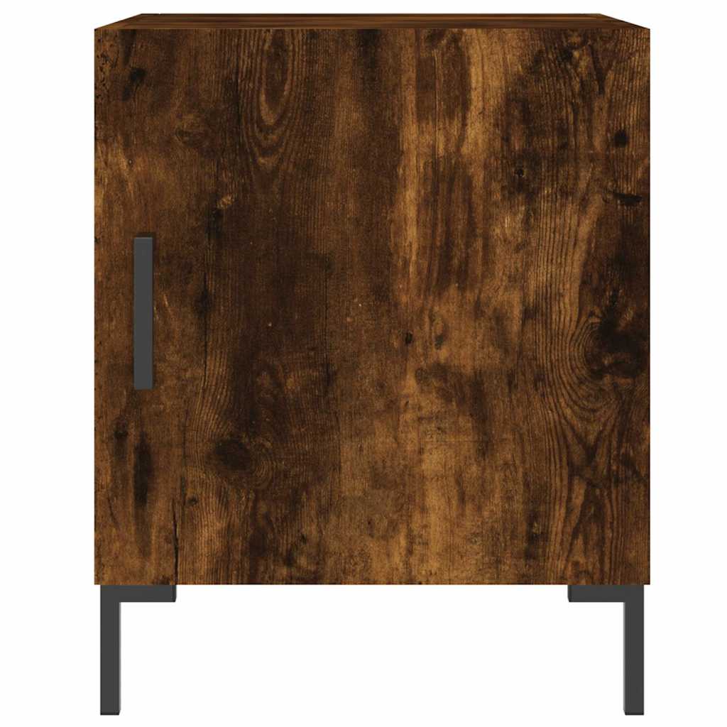 sengeborde 2 stk. 40x40x50 cm konstrueret træ røget egetræ