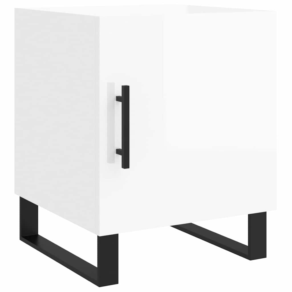 sengeborde 2 stk. 40x40x50 cm konstrueret træ hvid højglans
