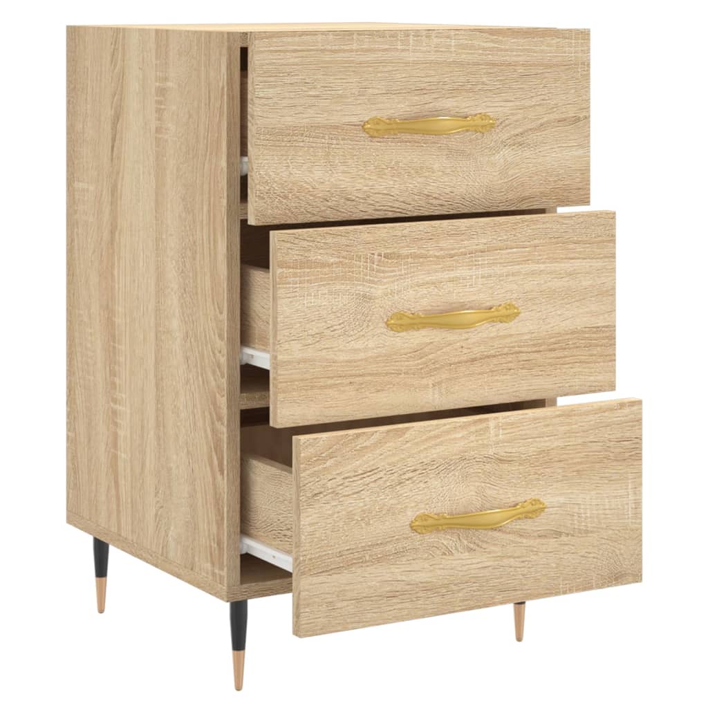 sengebord 40x40x66 cm konstrueret træ sonoma-eg