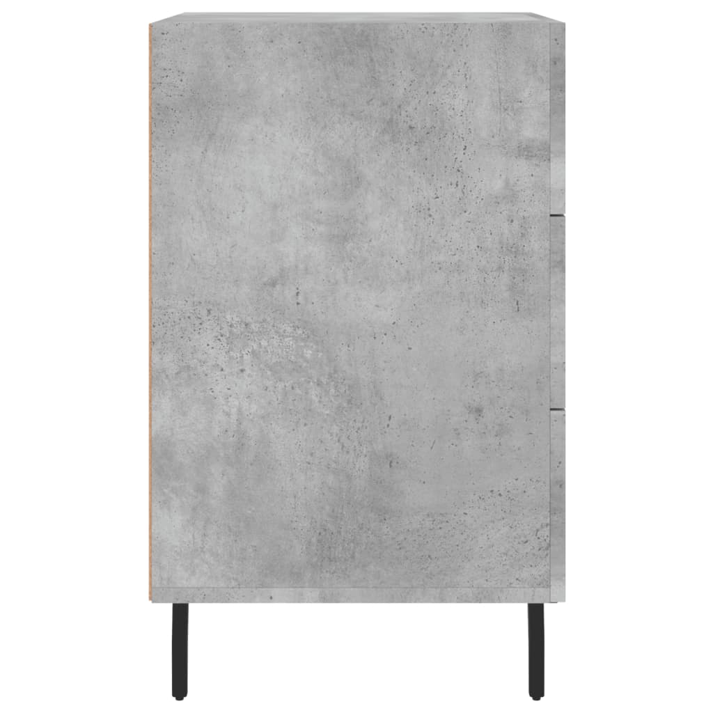 sengebord 40x40x66 cm konstrueret træ betongrå