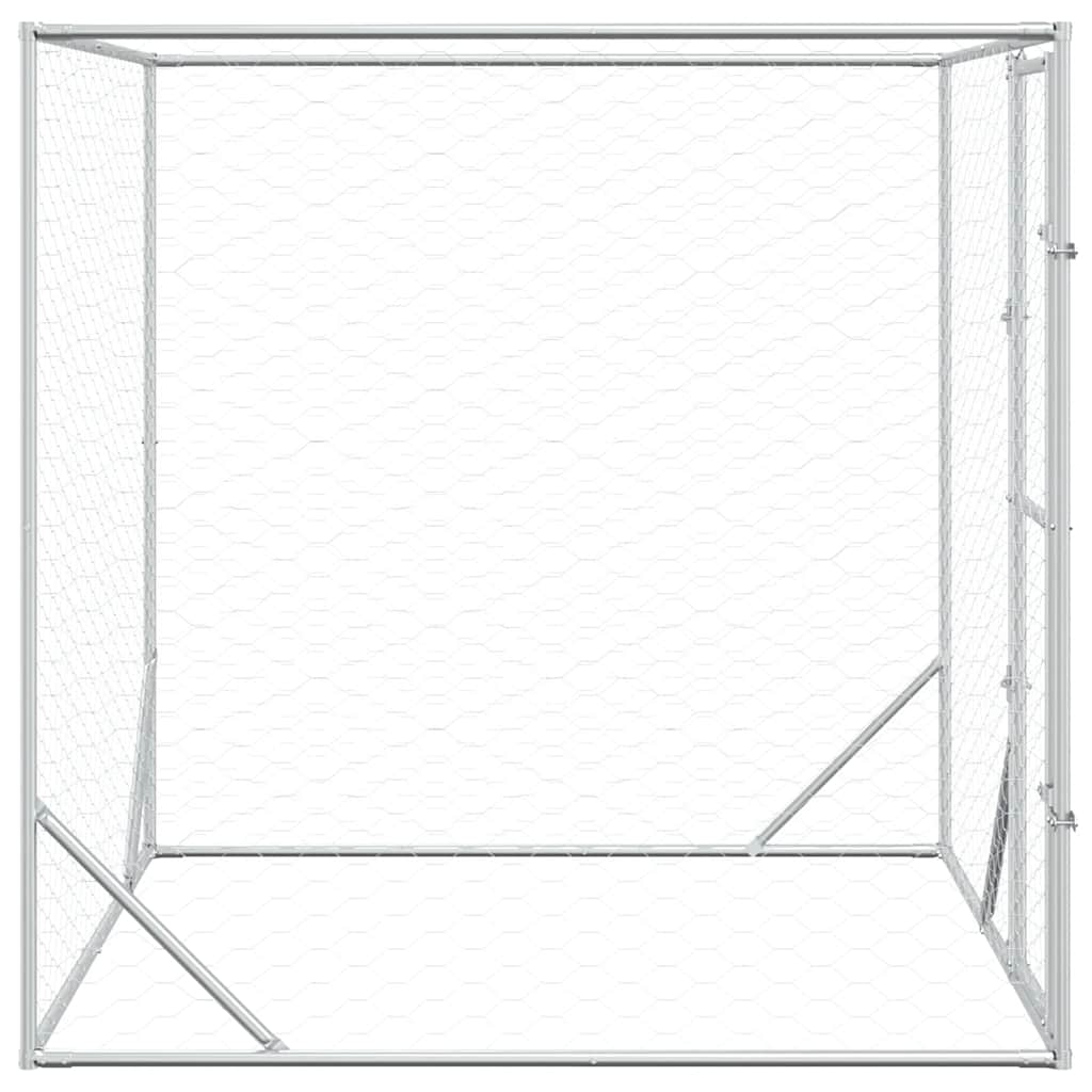 udendørs hundegård 2x2x2 m galvaniseret stål sølvfarvet