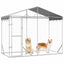 udendørs hundegård med tag 3x1,5x2,5 m galvaniseret stål sølv