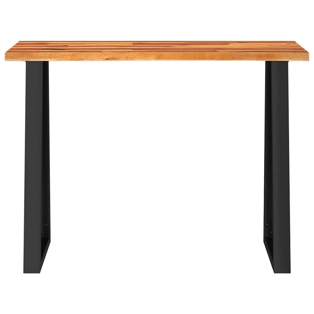 konsolbord med naturlig kant 110x35x80 cm massivt akacietræ