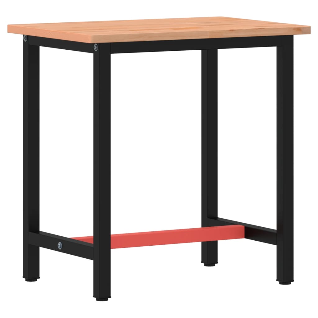 arbejdsbænk 80x55x81,5 cm massivt bøgetræ og metal