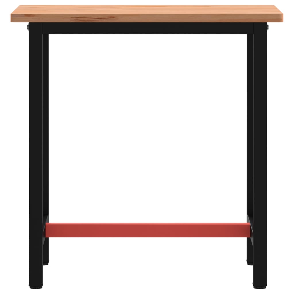 arbejdsbænk 80x55x81,5 cm massivt bøgetræ og metal