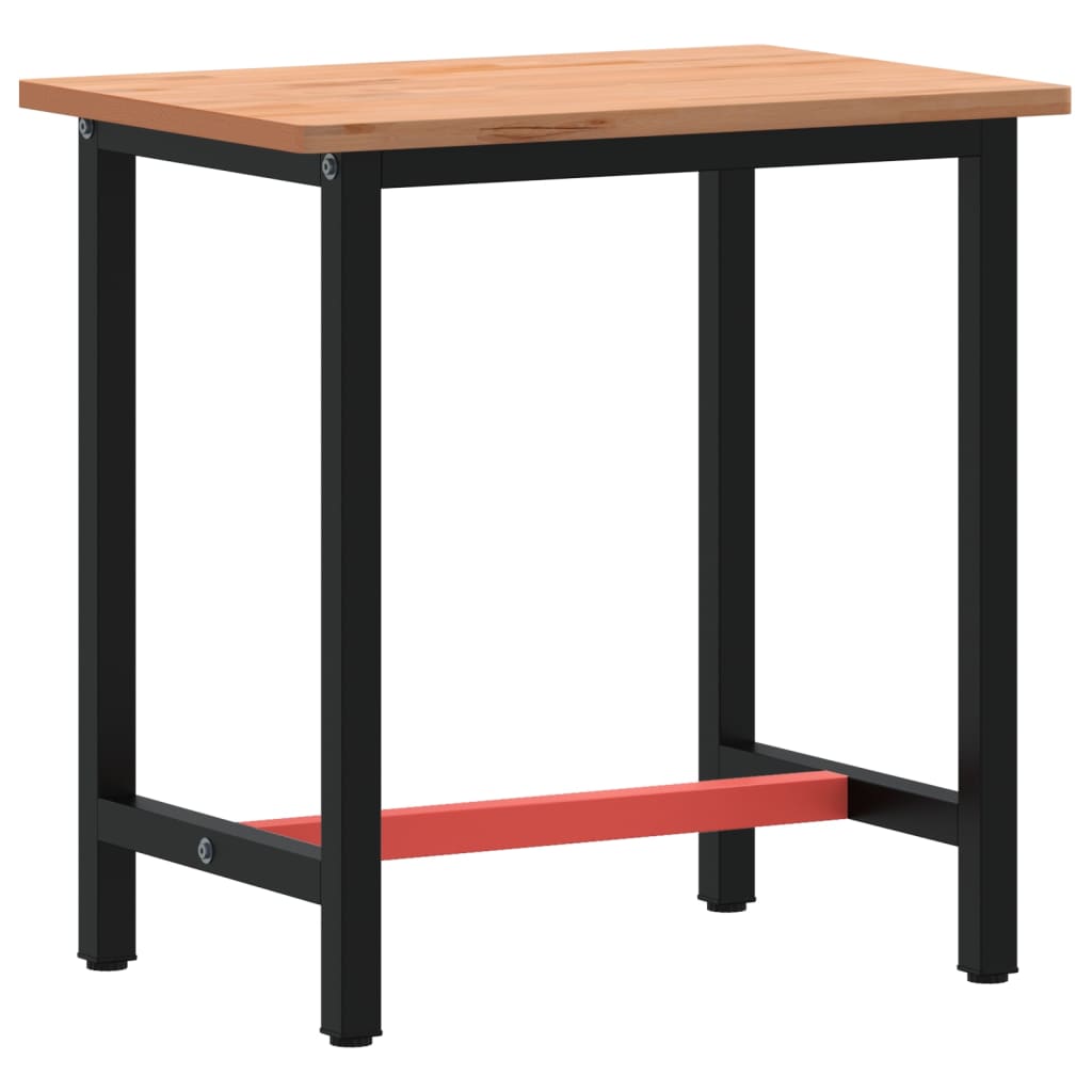 arbejdsbænk 80x55x81,5 cm massivt bøgetræ og metal