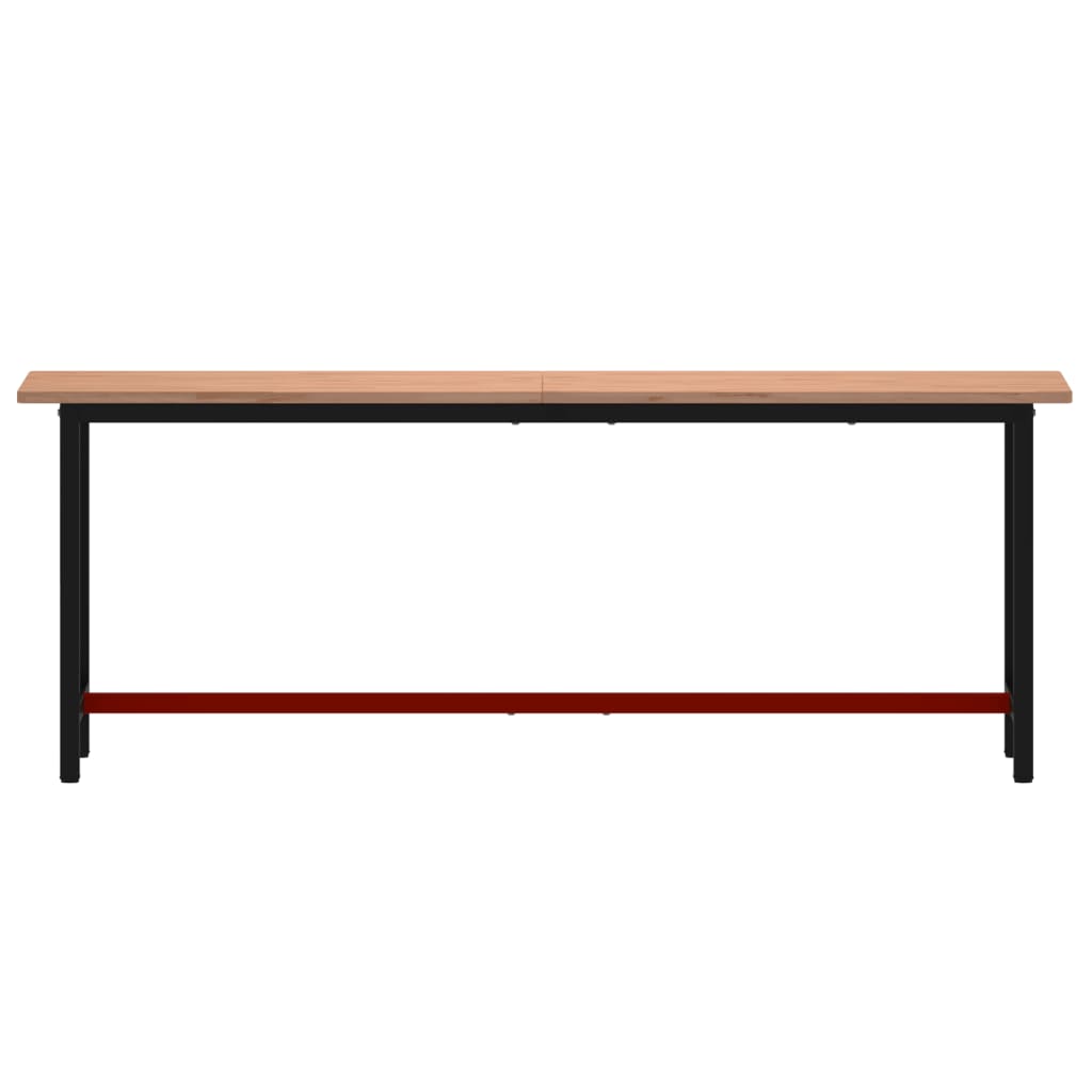 arbejdsbænk 220x55x81,5 cm massivt bøgetræ og metal