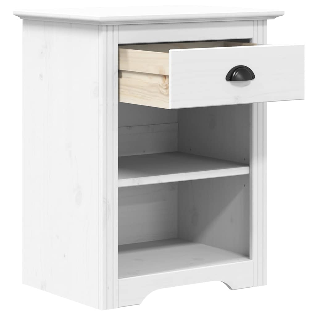 sengebord BODO 53x38,5x67 cm massivt fyrretræ hvid
