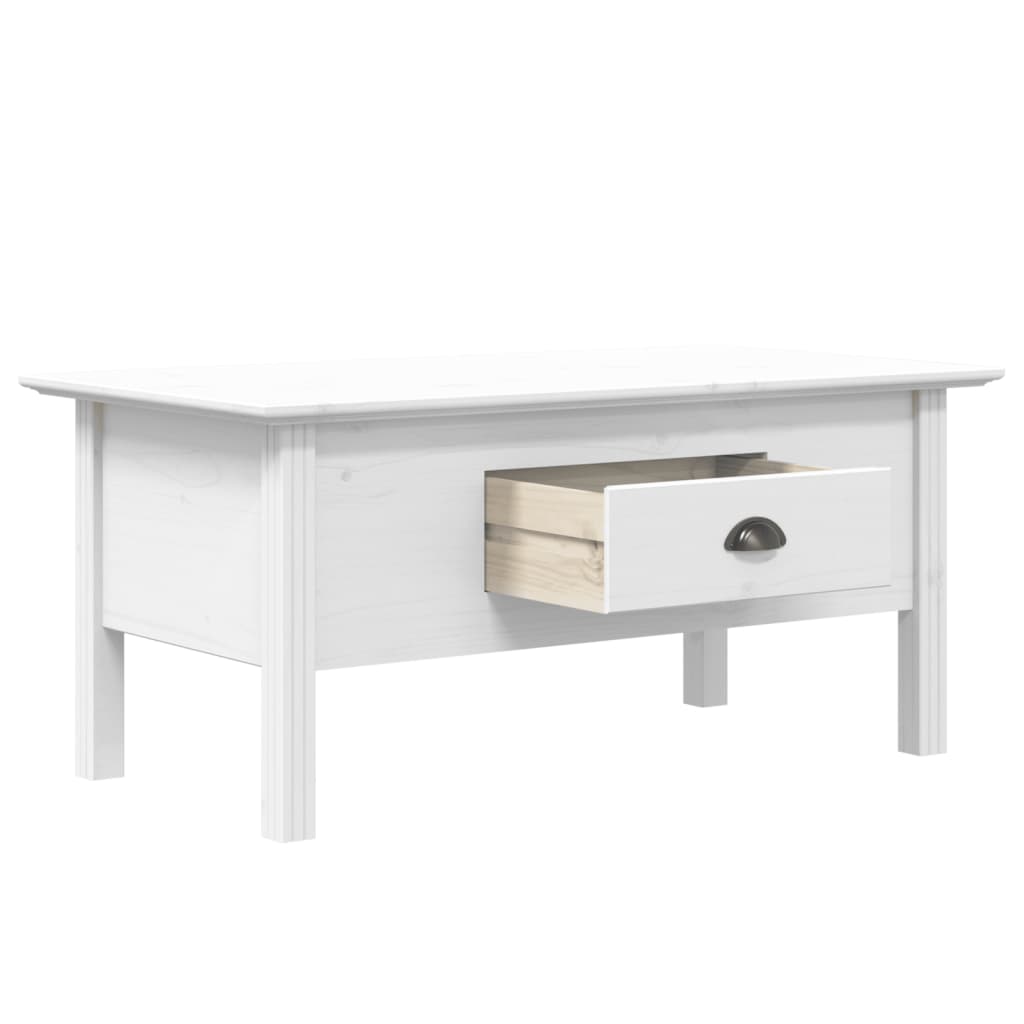 sofabord BODO 100x55x46 cm massivt fyrretræ hvid