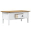 sofabord BODO 100x55x46 cm massivt fyrretræ hvid og brun