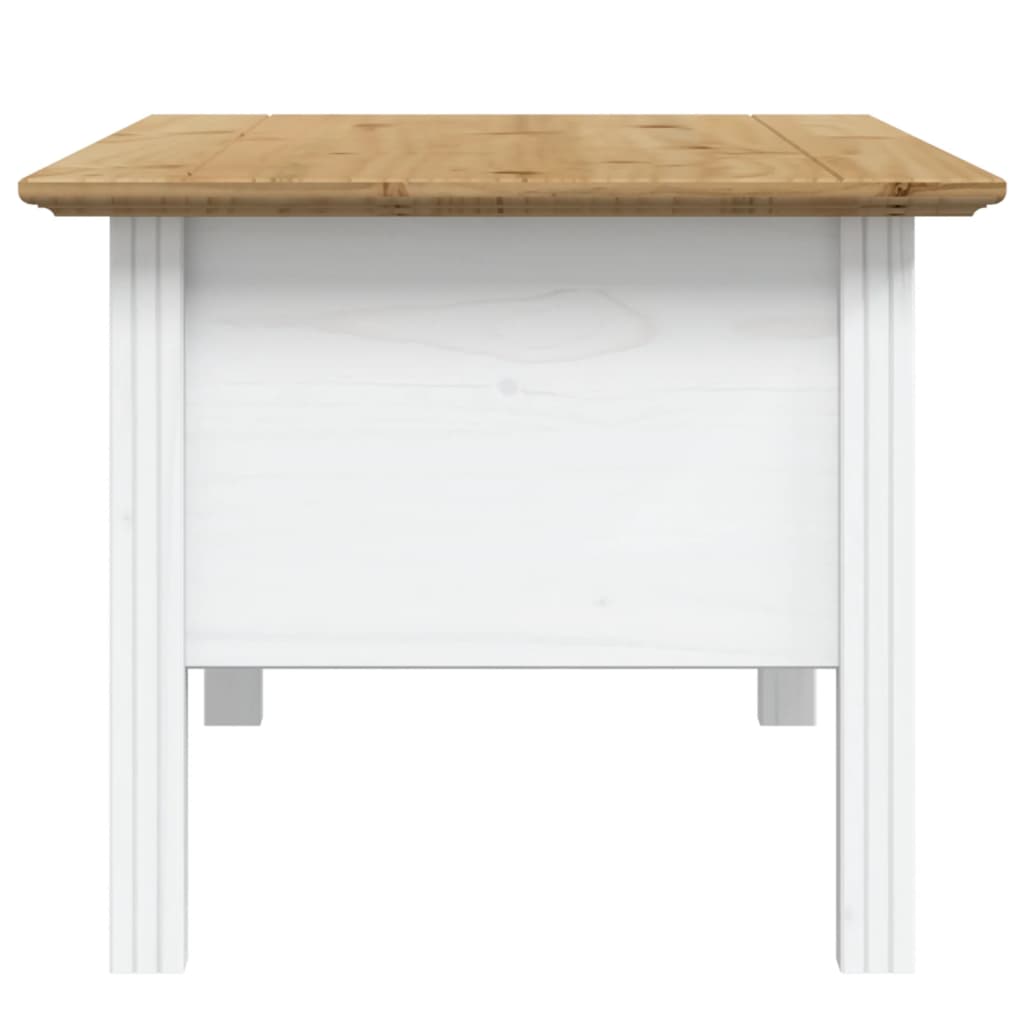 sofabord BODO 100x55x46 cm massivt fyrretræ hvid og brun