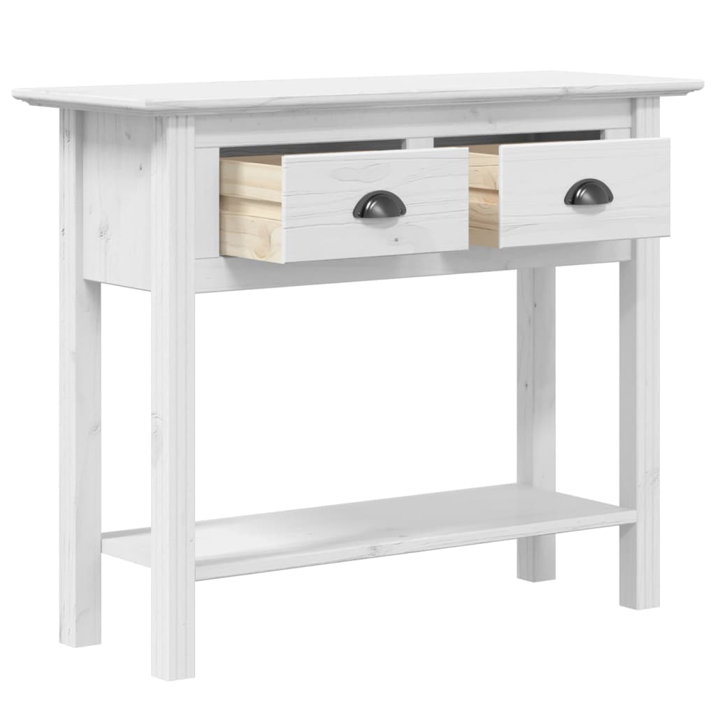 konsolbord BODO 91x35x74 cm massivt fyrretræ hvid