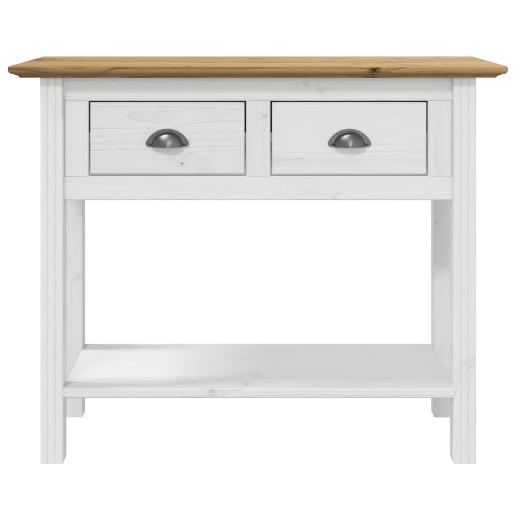 konsolbord BODO 91x35x74 cm massivt fyrretræ brun